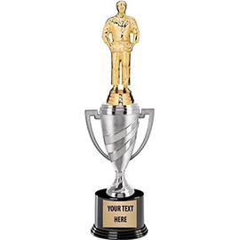 Crown Awards Judo Trophy, 14" Silver Cup Judo Trophies, Enter Your Own Engraving, 10 Pack Prime