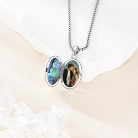 ONEFINITY Kolibri Medaillon Halskette 925 Sterling Silber Das hält Bild Halskette Kolibri Filigran Anhänger Schmuck Geschenke für Frauen