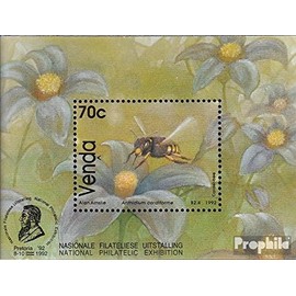 Prophila Collection South Africa Venda Block8 (Complete Edition) 1992 Bee Species (Stamps for Collectors) Invertebrates Animals Other