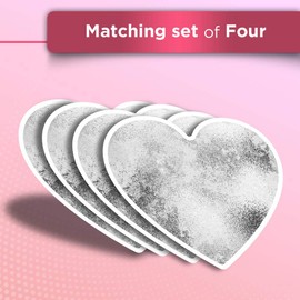Vinyl Heart Stickers (Set of 4) - BW - Rose Foil Copper Colour Grunge Fun Decals for Laptops,Tablets,Luggage,Scrap Booking,Fridges #43459