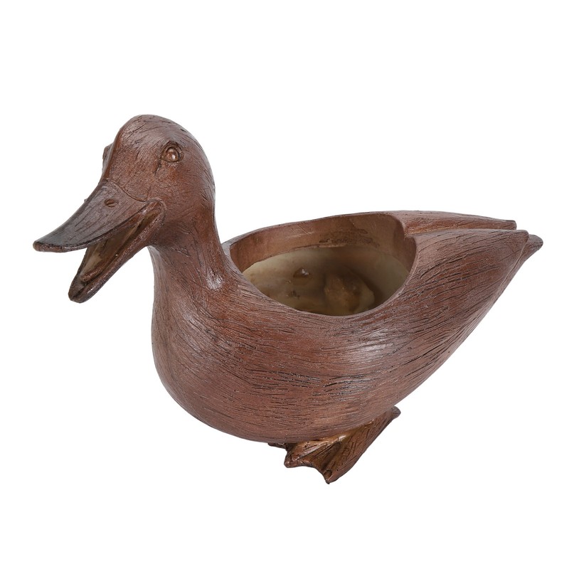 Duck Shaped Planter Resin Waterproof Decorative Animal Flower Pot for