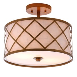 JONATHAN Y JYL3505A Elizabeth 13.25" Metal LED Flush Mount, Contemporary,Transitional Dimmable, 2700K Cozy Warm Light, for Kitchen,Hallway,Bathroom,Stairwell, Modern, 2 Lights + Bulbs, Gold