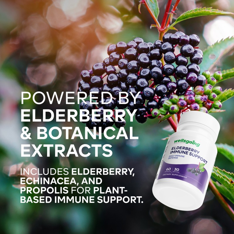 Elderberry Immune Support with Vitamin C, Zinc & Black Elderberry