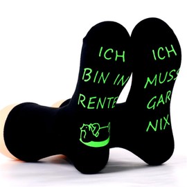 Pensioner Gift Socks Funny Socks Gifts Man I Am In Pension I Must Gar Nix Socks Retirement Gift Farewell Gift Colleagues Retirement Gift for Dad Grandpa Men, Green