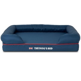 The Dog's Bed Replacement Outer Cover (Outer ONLY - NO Bed) for The Dog's Bed Orthopedic Memory Foam Dog Bed. Washable Oxford Fabric, Medium (Blue with Red Piping UK Embroidery Flag)