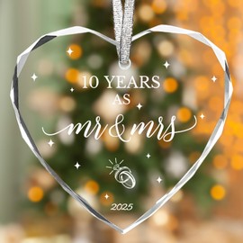 10 Year Anniversary Tin Gifts for Him and Her, 10th Anniversary Couple Gifts, 10 Year Wedding Gift, 3inch 10th Wedding Ornament 2025