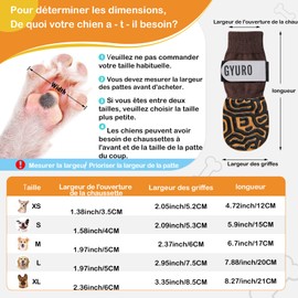 GYURO Dog Socks Non-Slip for Hardwood Floors - Extra Thick Handle that Works Even When Twisted - Prevents Licking, Slipping and is Ideal for Protecting Dogs' Paws (Brown, XS)