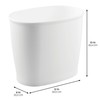 iDesign Small Oval Plastic Bathroom Trash Set of 2-White Waste