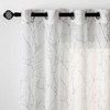 MIULEE Print Grey White Sheer Curtain 2 Panels for Bedroom