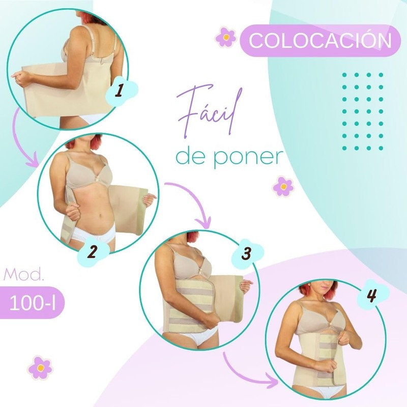 Sara&Montiel maternity Faja post parto y cirugía SIN varillas [Larga]