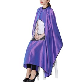 FANCYPUMPKIN Comfortable Hairdressing Apron Salon Capes Haircut Cape with Viewing Window, Purple, purple