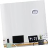 FUNOMOCYA Square Shape Alarm Clock Stylish White Desktop Timer Bright