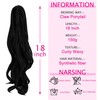 OMGREAT Ponytail Extension 18" Long Straight Curly Claw Ponytail Hair