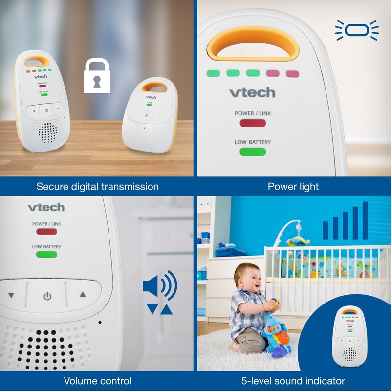 VTech Upgraded Audio Baby Monitor with Rechargeable Battery, Long Range,