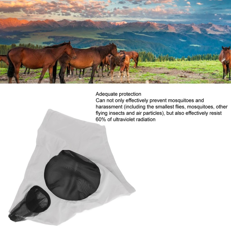 Horse Fly Mask, Adequate, Breathable Fabric, Wide Applications, with Ears,