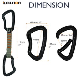 Fusion Climb QDS11-9307-7BG-GRN-9307-7BG-AGR 6-Pack 11cm Quickdraw Set with Techno Zoom Green Bent Gate Carabiner/Techno Zoom Apple Green Bent Gate Carabiner Green, Green