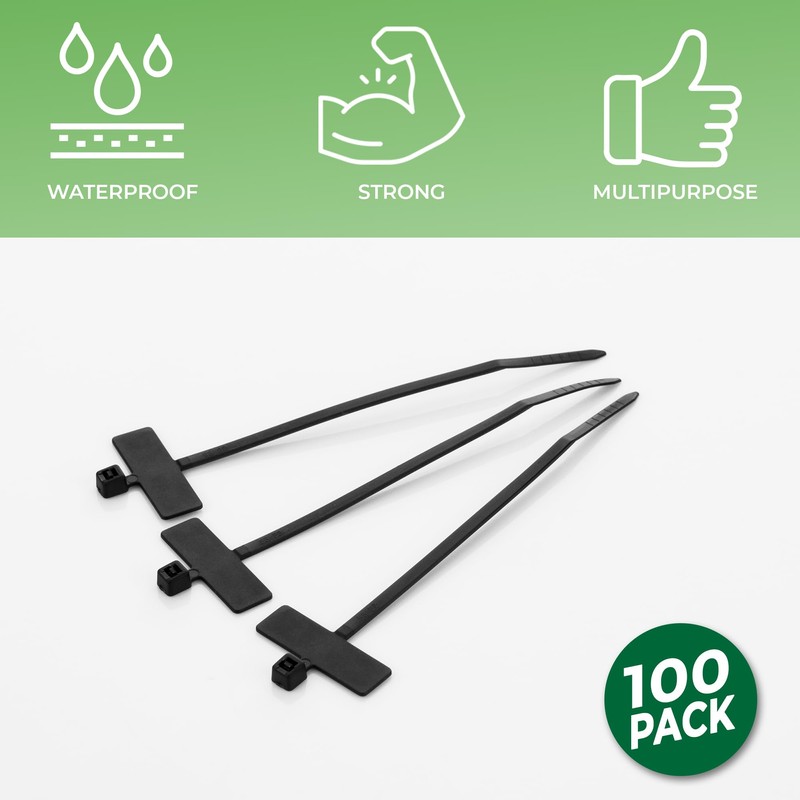 Marker and Identification Cable Ties Black and White Strong Cable