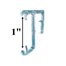 Shade Doctor of Maine 1" Single Slat Clear Valance Retainer Clips for Horizontal Wood or Mini Blinds (6-Pack)
