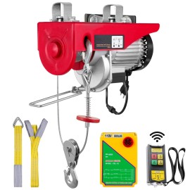 110V Electric Steel Wire Winch Wireless Remote Control 40ft Single Cable Lifting Height 440 Lbs Wireless Electric Hoist ModelLoad Capacity: 440 lbs