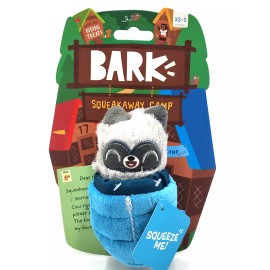 BarkBox Nap Bandit Raccoon XS/S Plush Squeaky Crinkly 2 pc Dog Toy 4.5"