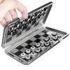 Pocket Chess Set with Black PU Leather Case, Portable Foldable