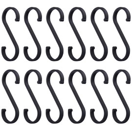 Eupneicu S Hooks [Pack of 12], S-Hook Diameter up to 32 mm, S-Hook Aluminium, for Ideal Kitchen, Cupboard, Garage and Garden, Save a Lot of Space