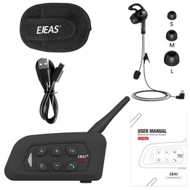 SolaMr V4C Plus Referee Intercom Headset, Bluetooth 5.1 Speakers for Right Ear, Interphone Communication System with CVC Noise Reduction, FM Radio & 4-Way Intercom up to 1500M - 1PACK