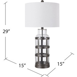 Crestview Collection Evolution Everly Glass Caged Table Lamp in Black