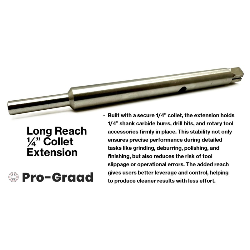 Pro-Graad 9.5" Long Reach Heavy Duty 1/4" Collet Extension Tool