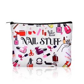 Nail Tech Gifts for Women Men Nail Stuff Organizer Bag for Nails Techician Artist Lover Birthday Christmas Gifts for Women Men Manicure Tool Travel Organizer Bags Pouch Makeupbag