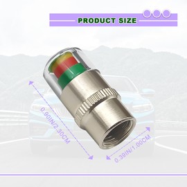 4pcs Universal Car Tire Pressure Monitor Valve Stem Caps Sensor Indicator, 3 Colors Alarm Tire Indicator, Universal Valve Stem Caps for Cars, for SUVs, Trucks