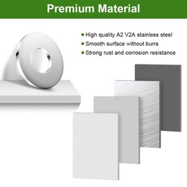 Flintronic Washers M5, Pack of 100 Flat Locking Washers, 304 Rustproof Body Washers, Metal Washers for Screws, Nuts, Threaded Rod, M5 x 15 x 1.2 mm