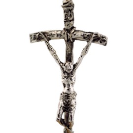 Venerare Saint John Paul II Crucifix with Communion Chalice (Silver Cross - Gold Chalice)