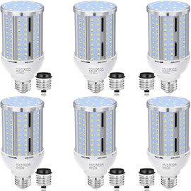 XYCN 6 Pack 54W Corn LED Light Bulb,(480 Watt Equivalent) Fanless E26/E27 Medium Base LED Cob Lamp 5000K Daylight 6,800LM for Outdoor Indoor Garage Warehouse Factory Workshop Street Backyard