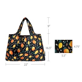 Bowbear Foldable Nylon Reusable Shopping Grocery Bag, Vitamin C