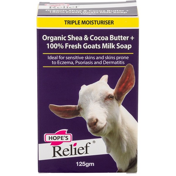 Hopes Relief Triple Moisturising Soap Shea, Cocoa + Goats Milk 125g
