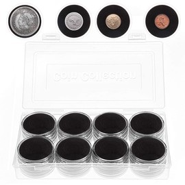 40 Pcs 46mm Coin Capsules, with Foam Gasket and Plastic Storage Box, for Coin Collection