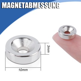 Pack of 40 Magnets Strong Neodymium Magnets with Hole 10 x 3-3 mm Neodymium Magnets Flat Small Strong Magnets for Screwing On Round Magnet with Screws for Magnetic Board Fridge Magnetic Board Kitchen