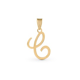 Amberta Italian 9ct Gold Initial Pendant for Women Men | Real Gold Letter Pendant | Solid Gold Pendant without Chain | 9ct Gold Pendant Only: Letter C Pendant Gold