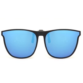 JM Retro Clip on Sunglasses Polarized Flip up Lenses for Driving Blue
