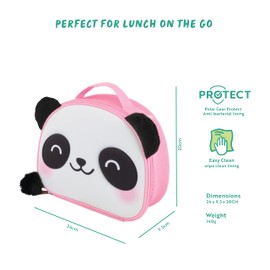 Polar Gear Sensory Lunch Bag with Wipe Clean Lining, EVA, Black & White Panda