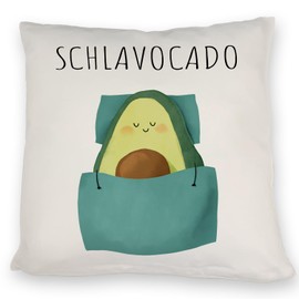 speecheese Sleeping Avocado Pillow with Saying Schlavocado Perfect for Sleepyheads Kawaii Avocado Pillow for Tired Relaxing Fans Vegetarians Snooze with Sleep Vocado