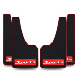 4 pcs Soft Material Automotive Car Mud Flaps Universal Fit Black Splash Guards Rubber mud Guard No Collision Universal 43.5cm23cm0.5cm (Sports)