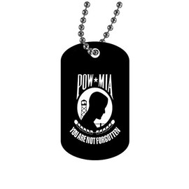 Rogue River Tactical POW MIA Flag Military Veteran Dog Tag Pendant Jewelry Necklace USA Gift