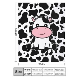 Cute Cow Blanket Super Soft Flannel Fleece Throw Blankets Kids Adults for Bedding Bedroom Living Rooms Sofa Full Season Gifts 60"x50"