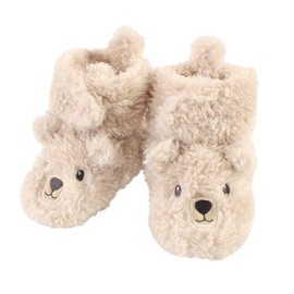 Hudson Baby Unisex Baby Cozy Fleece and Faux Sherpa Booties, Bear