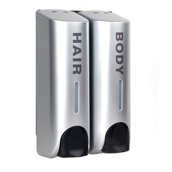 Double Soap Dispenser For Shower Gel, Shampoo, Conditioner, ABS (Acrylonitrile