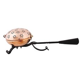 Bitto TAIF Incense Burner Copper Metal Length 31.5 cm Height 8 cm Diameter 11.5 cm