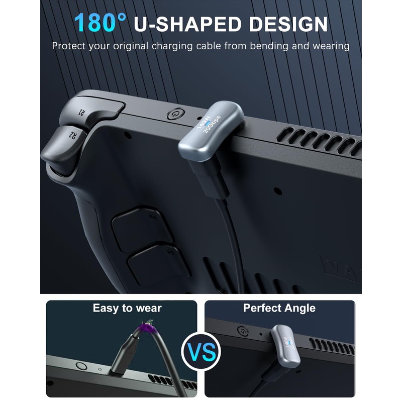 MoKo 180 Degree USB C Adapter 2 Pack, 180° U