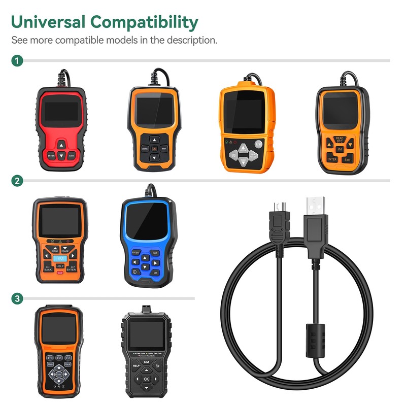 FITE ON Mini USB Charging & Sync Cable Cord Replacement